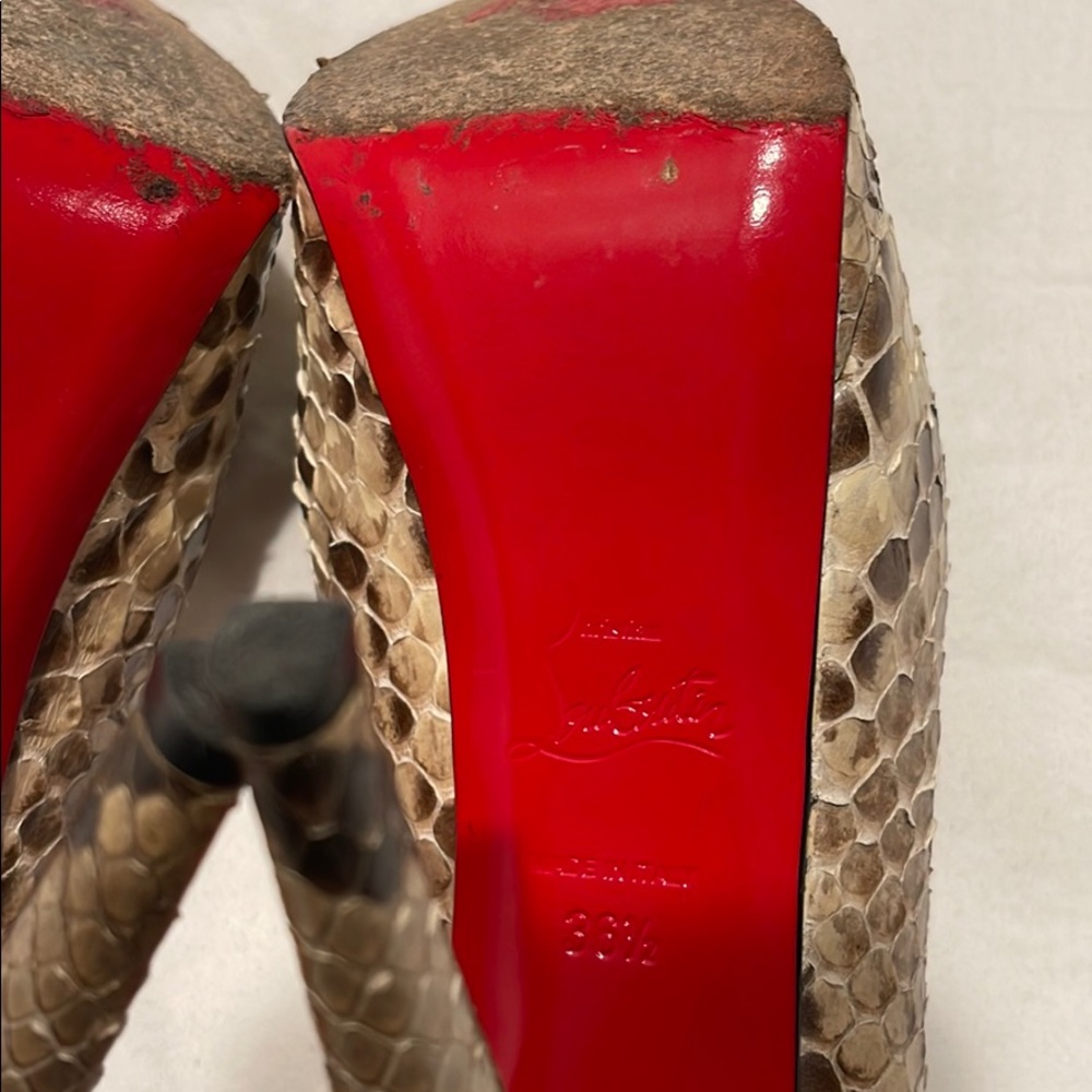 Christian Louboutin Beige Python Platforms Sz 36.5 - image 4